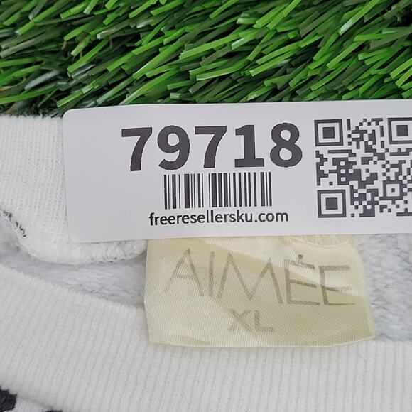 Vintage Geometric AOP Sweatshirt Womens XL 22x23 Boxy - Picture 8 of 11